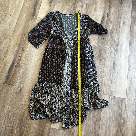 FREE PEOPLE Women's Bombay Mixed Print Duster In Navy Combo - Picture 5 of 9
